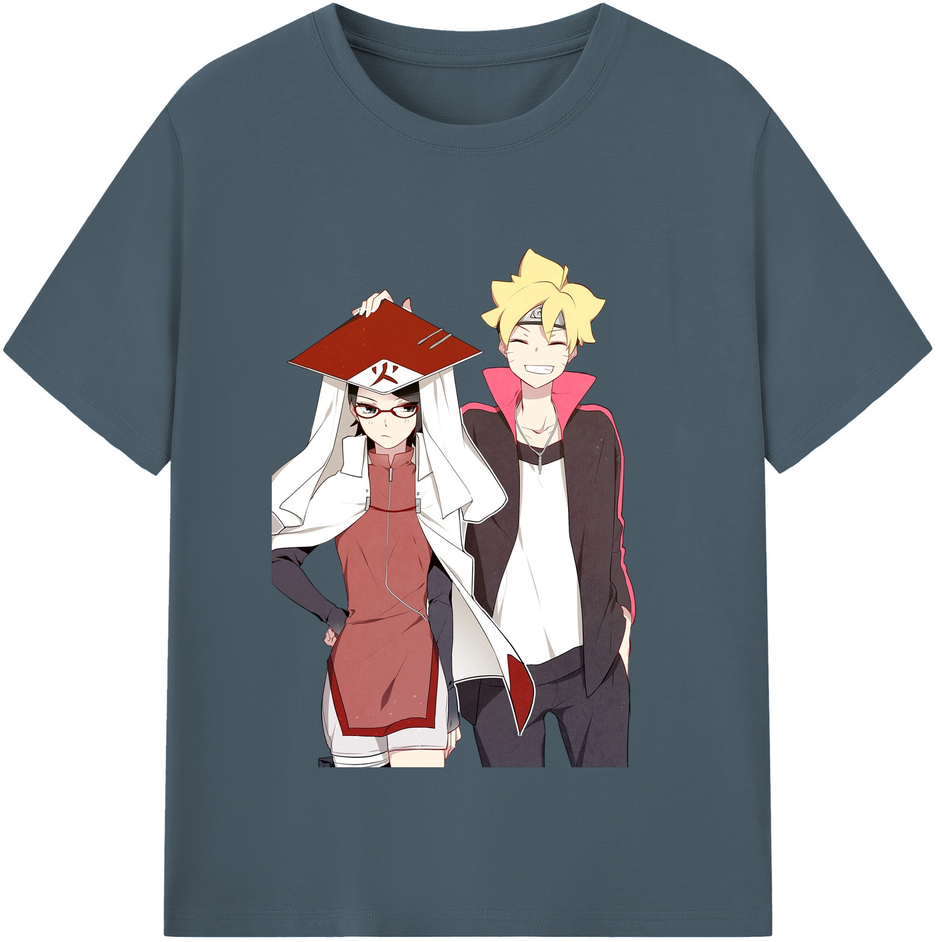 （画像用） NARUTO -ナルト- うちは サラダ Uchiha Sarada 綿100％半袖Tシャツ（フロントプリント）